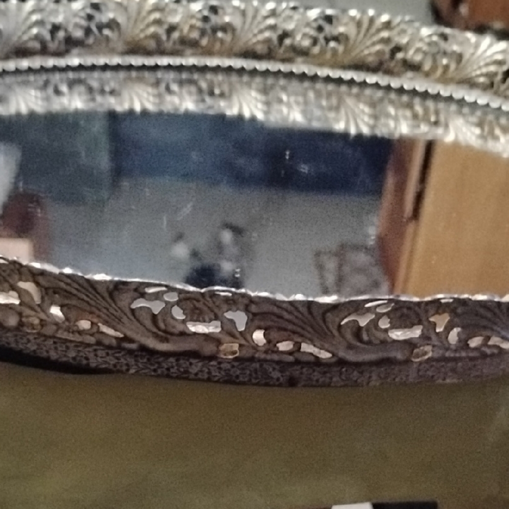 Ornate Silver Decorative Mirror
